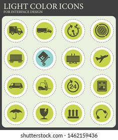 Cargo shipping web icons for user interface design