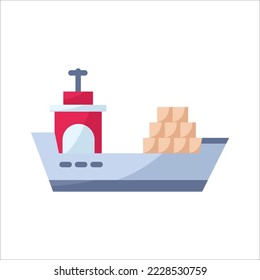 Cargo ships. Modern container sea vessels. Vector illustration