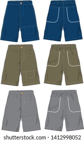 cargo shorts for men vector  template