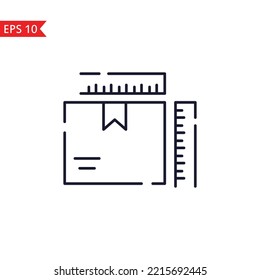 Cargo size line icon isolated sign symbol Vector