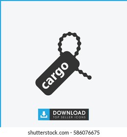 cargo tag icon. Simple filled cargo tag icon. On white background.