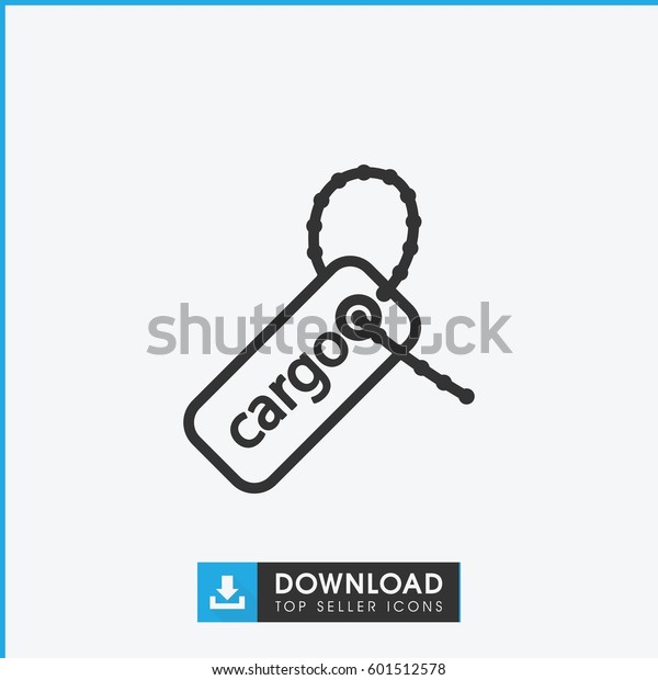 cargo tag icon. simple outline cargo tag\
vector icon. on white\
background.
