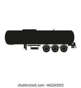 Cargo tank . Silhouette of a cargo trailer. Vector illustration