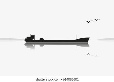 Cargo tanker ship vector icon.