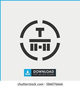 cargo terminal icon. Simple filled cargo terminal icon. On white background.