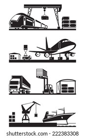  Cargo terminals in perspective - vector illustration