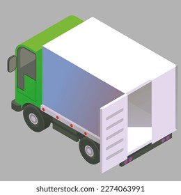 cargo three-dimensional car with an open body