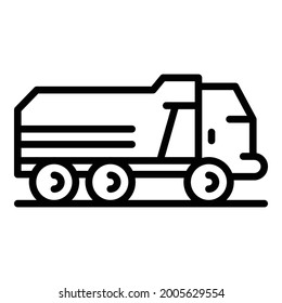 Cargo tipper icon. Outline cargo tipper vector icon for web design isolated on white background