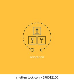 Cargo tracking, asset relocation, commodity turnover, logistics company logo.