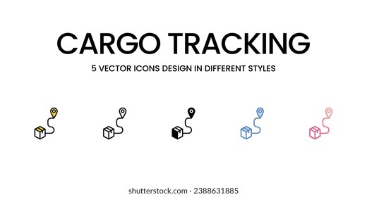 Diseño de icono de seguimiento de carga en estilo Cinco con pulsación editable. Línea, Sólido, Línea plana, Color de tono Duo y Línea de degradado de color. Adecuado para diseño de páginas Web, aplicaciones móviles, UI, UX y GUI.