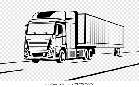 Cargo tractor on a transparent background