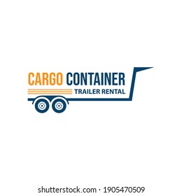 Cargo and trailer container rental logo. Cargo or trailer container rental logo with typography style design