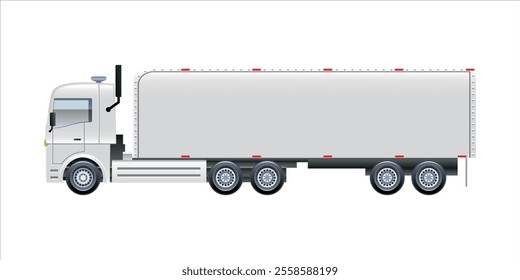 Cargo trailer container truck logistic delivery service vector illustration