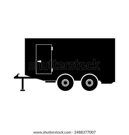 Cargo trailer icon illustrated on background