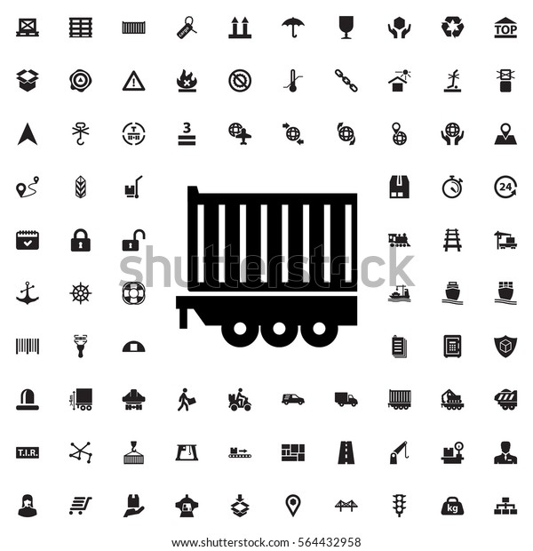 cargo trailer icon illustration isolated vector\
sign symbol