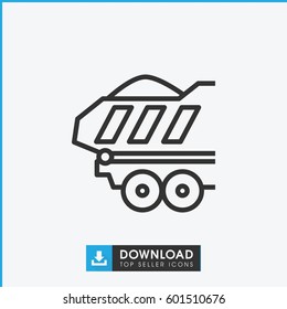 cargo trailer icon. simple outline cargo trailer vector icon. on white background.
