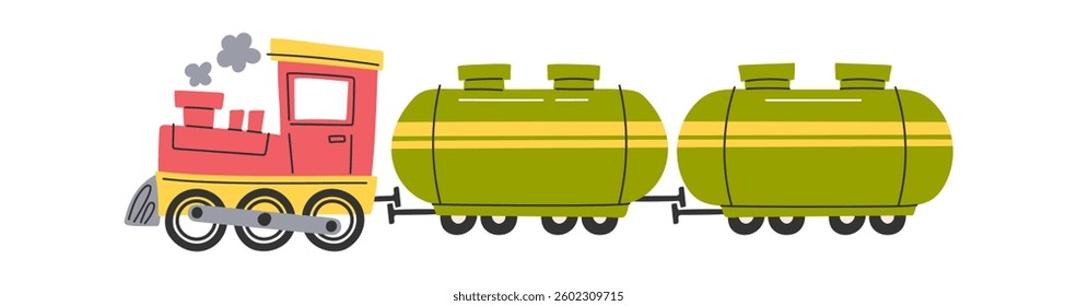 Cargo train delivering tanks wagon