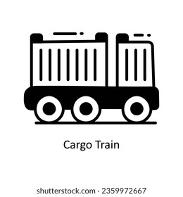 Cargo Train doodle Icon Design illustration. Logistics and Delivery Symbol on White background EPS 10 File