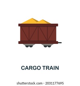 Cargo Train flat icon. Simple sign from logistics collection. Creative Cargo Train icon illustration for web design, infographics and more