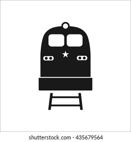 Cargo train front sign simple icon on background