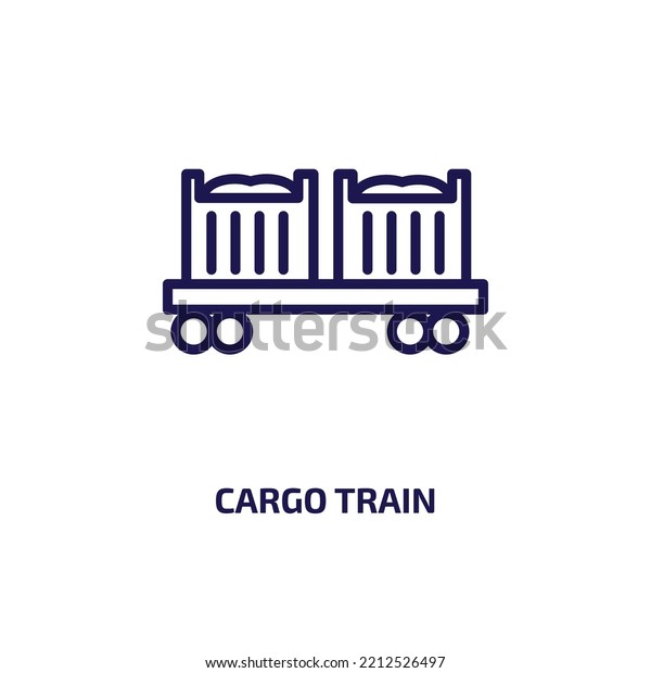 cargo\
train icon from delivery and logistic collection. Thin linear cargo\
train, cargo, train outline icon isolated on white background. Line\
vector cargo train sign, symbol for web and\
mobile