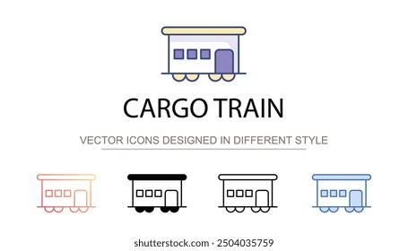 Cargo Train icon design with white background stock illustration