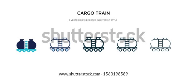 cargo\
train icon in different style vector illustration. two colored and\
black cargo train vector icons designed in filled, outline, line\
and stroke style can be used for web, mobile,\
ui
