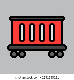 Cargo train icon in filled line style about logistics, use for website mobile app presentation