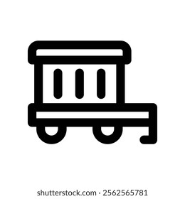 cargo train icon. vector line icon for your website, mobile, presentation, and logo design.