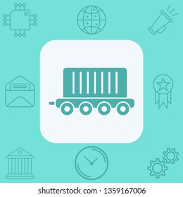 Cargo train vector icon sign symbol