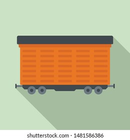 Cargo train wagon icon. Flat illustration of cargo train wagon vector icon for web design