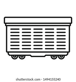 Cargo train wagon icon. Outline cargo train wagon vector icon for web design isolated on white background