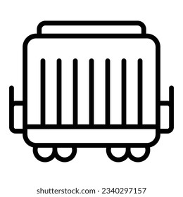 Cargo train wagon icon outline vector. Track gate. Danger safety