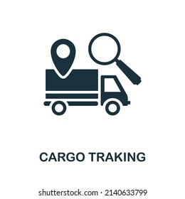 Icono de Cargo Traking. Icono monocromo de seguimiento de carga simple para plantillas, diseño web e infografías