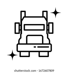 cargo transport truck , line style icon vector illustration design