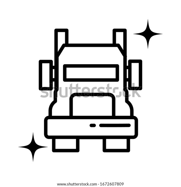 cargo transport truck , line style icon vector\
illustration design