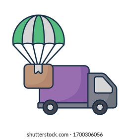 cargo transport truck on white background vector illustration design