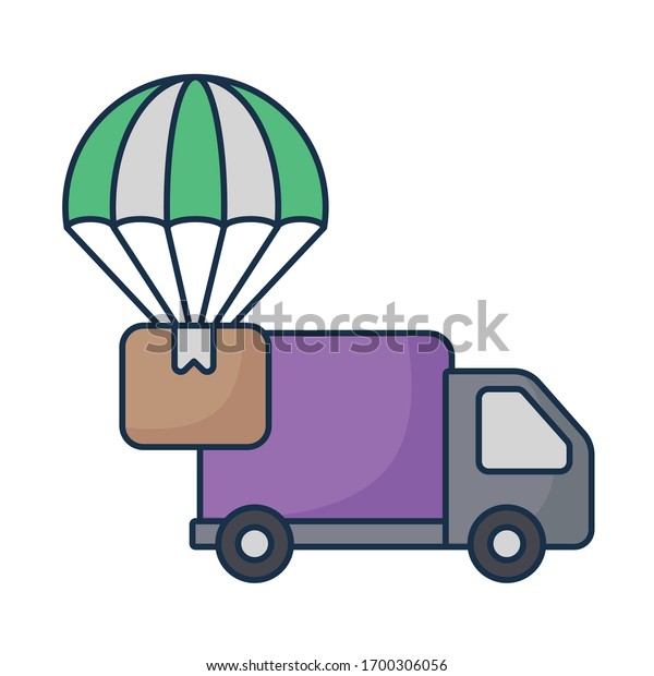 cargo transport truck on white background vector\
illustration design