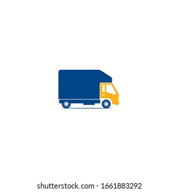 Cargo transport truck vector logo design.