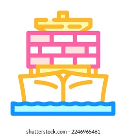 cargo transport vehicle color icon vector. cargo transport vehicle sign. isolated symbol illustration