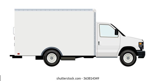 Cargo transportation by car, moving van, on a transparent background