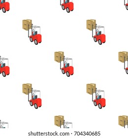 Cargo transportation by means of a loader. Transportation and delivery single icon in cartoon style isometric vector symbol stock illustration web.