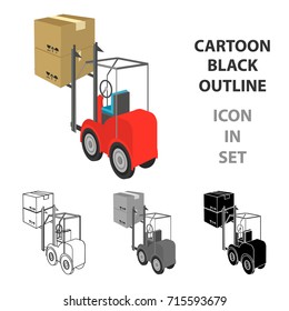 Cargo transportation by means of a loader. Transportation and delivery single icon in cartoon style isometric vector symbol stock illustration web.