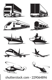 Cargo transportation in perspective - vector illustration