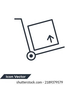 Cargo trolley icon logo vector illustration. Packages delivery trolley symbol template for graphic and web design collection