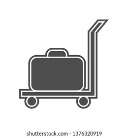 cargo trolley with a suitcase icon. Element of minimalistic for mobile concept and web apps icon. Glyph, flat icon for website design and development, app development