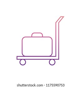 cargo trolley with a suitcaseicon in Nolan style. One of web collection icon can be used for UI, UX
