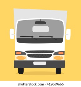 Cargo truck. Cartoon vector illustration