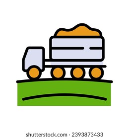 Cargo truck color vector icon. Flat cargo truck icon, simple vector element illustration from industry concept isolated on white background.