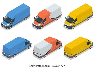 Cargo Truck. Commercial transport. Flat 3d isometric vector illustration. For infographics and design games. Car for the carriage of goods.